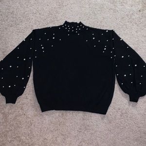 Forever 21 Frenchy‎ Pearls Drop Shoulder Sweater